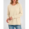 image:imageANRABESS Long Sleeve Shirts for Womens Waffle Knit Tunic TopsBeige