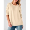 image:imageANRABESS Long Sleeve Shirts for Womens Waffle Knit Tunic TopsBeige