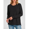 image:imageANRABESS Long Sleeve Shirts for Womens Waffle Knit Tunic TopsBlack