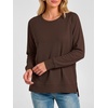 image:imageANRABESS Long Sleeve Shirts for Womens Waffle Knit Tunic TopsBrown