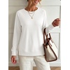 image:imageANRABESS Long Sleeve Shirts for Womens Waffle Knit Tunic TopsWhite
