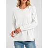 image:imageANRABESS Long Sleeve Shirts for Womens Waffle Knit Tunic TopsWhite