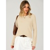 image:imageANRABESS Long Sleeve Sweaters for Women Scalloped Lightweight Fall OutfitsParchment