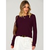 image:imageANRABESS Long Sleeve Sweaters for Women Scalloped Lightweight Fall OutfitsWine Red