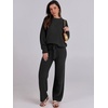 image:imageANRABESS Lounge Sets for Women Fuzzy Fleece Pajama SetBlack