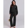 image:imageANRABESS Lounge Sets for Women Fuzzy Fleece Pajama SetBlack