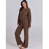 image:imageANRABESS Lounge Sets for Women Fuzzy Fleece Pajama SetBrown