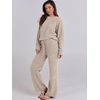 image:imageANRABESS Lounge Sets for Women Fuzzy Fleece Pajama SetLight Khaki