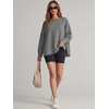 image:imageANRABESS Oversized Sweatshirt for Women Fall lightweight Air Layer TopsGrey
