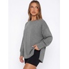 image:imageANRABESS Oversized Sweatshirt for Women Fall lightweight Air Layer TopsGrey
