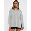 image:imageANRABESS Oversized Sweatshirt for Women Fall lightweight Air Layer TopsLight Grey