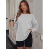 image:imageANRABESS Oversized Sweatshirt for Women Fall lightweight Air Layer TopsLight Grey
