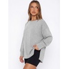 image:imageANRABESS Oversized Sweatshirt for Women Fall lightweight Air Layer TopsLight Grey