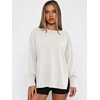 image:imageANRABESS Oversized Sweatshirt for Women Fall lightweight Air Layer TopsWhite