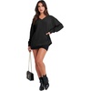image:imageANRABESS Oversized Sweatshirt for Women Off the Shoulder V Neck Sweater TopBlack