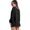 image:imageANRABESS Oversized Sweatshirt for Women Off the Shoulder V Neck Sweater TopBlack