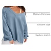 image:imageANRABESS Oversized Sweatshirt for Women Off the Shoulder V Neck Sweater TopBlue