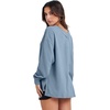 image:imageANRABESS Oversized Sweatshirt for Women Off the Shoulder V Neck Sweater TopBlue