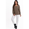 image:imageANRABESS Oversized Sweatshirt for Women Off the Shoulder V Neck Sweater TopBrown