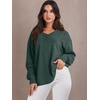 image:imageANRABESS Oversized Sweatshirt for Women Off the Shoulder V Neck Sweater TopDark Green