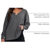 image:imageANRABESS Oversized Sweatshirt for Women Off the Shoulder V Neck Sweater TopDark Grey