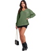 image:imageANRABESS Oversized Sweatshirt for Women Off the Shoulder V Neck Sweater TopGreen