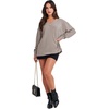 image:imageANRABESS Oversized Sweatshirt for Women Off the Shoulder V Neck Sweater TopGrey Apricot