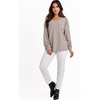 image:imageANRABESS Oversized Sweatshirt for Women Off the Shoulder V Neck Sweater TopGrey Apricot