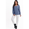 image:imageANRABESS Oversized Sweatshirt for Women Off the Shoulder V Neck Sweater TopGrey Blue