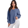 image:imageANRABESS Oversized Sweatshirt for Women Off the Shoulder V Neck Sweater TopGrey Blue