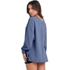 image:imageANRABESS Oversized Sweatshirt for Women Off the Shoulder V Neck Sweater TopGrey Blue