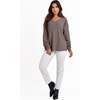image:imageANRABESS Oversized Sweatshirt for Women Off the Shoulder V Neck Sweater TopLight Brown