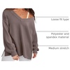 image:imageANRABESS Oversized Sweatshirt for Women Off the Shoulder V Neck Sweater TopLight Brown