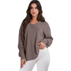 image:imageANRABESS Oversized Sweatshirt for Women Off the Shoulder V Neck Sweater TopLight Brown