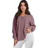 image:imageANRABESS Oversized Sweatshirt for Women Off the Shoulder V Neck Sweater TopLight Purple