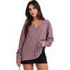 image:imageANRABESS Oversized Sweatshirt for Women Off the Shoulder V Neck Sweater TopLight Purple