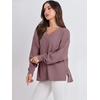 image:imageANRABESS Oversized Sweatshirt for Women Off the Shoulder V Neck Sweater TopLight Purple