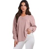 image:imageANRABESS Oversized Sweatshirt for Women Off the Shoulder V Neck Sweater TopPink
