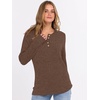 image:imageANRABESS Ribbed Long Sleeve Henley Shirts for WomenBrown