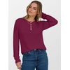 image:imageANRABESS Ribbed Long Sleeve Henley Shirts for WomenBurgundy