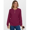 image:imageANRABESS Ribbed Long Sleeve Henley Shirts for WomenBurgundy