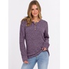 image:imageANRABESS Ribbed Long Sleeve Henley Shirts for WomenPurple