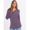 image:imageANRABESS Ribbed Long Sleeve Henley Shirts for WomenPurple