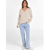 image:imageANRABESS Ribbed V Neck Long Sleeve Shirts for WomenBeige