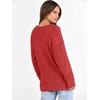 image:imageANRABESS Ribbed V Neck Long Sleeve Shirts for WomenBright Red