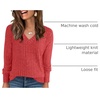 image:imageANRABESS Ribbed V Neck Long Sleeve Shirts for WomenBright Red