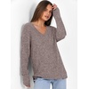image:imageANRABESS Ribbed V Neck Long Sleeve Shirts for WomenCoffee
