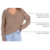 image:imageANRABESS Ribbed V Neck Long Sleeve Shirts for WomenDeep Khaki