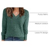 image:imageANRABESS Ribbed V Neck Long Sleeve Shirts for WomenGreen