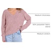 image:imageANRABESS Ribbed V Neck Long Sleeve Shirts for WomenGrey Pink